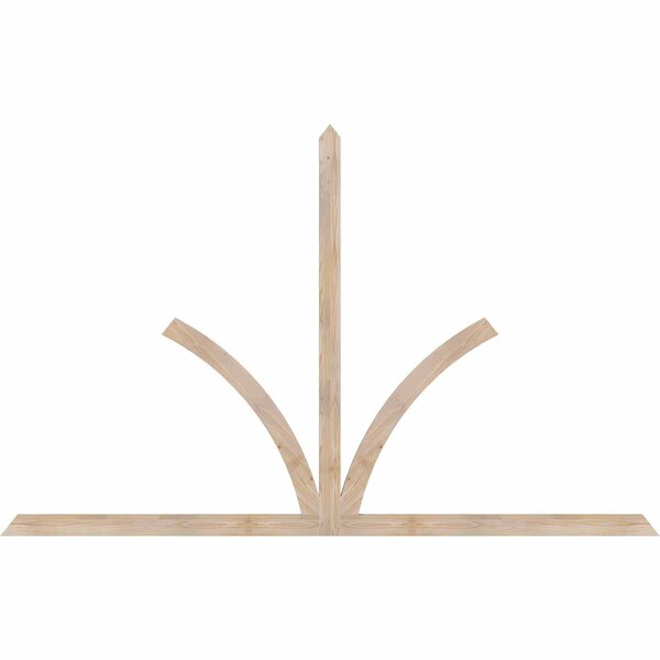 Ekena Millwork Richland Smooth Timber Gable Bracket, Douglas Fir, 108"W x 68"H x 1 1/2"D x 3 1/2"F, 15/12 Pitch GBW108X68X0204RIC00SDF - main